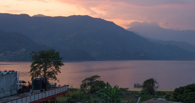 Sunset Over Phewa Lake Pokhara